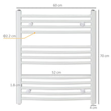 Load image into Gallery viewer, Effortlessly Cozy: HOMCOM 600mm Heated Towel Rail - Luxurious Warmth Anytime!
