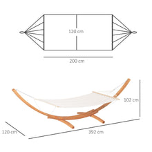Load image into Gallery viewer, Deluxe Outdoor Hammock with Curved Wooden Stand - Relax in Comfort!
