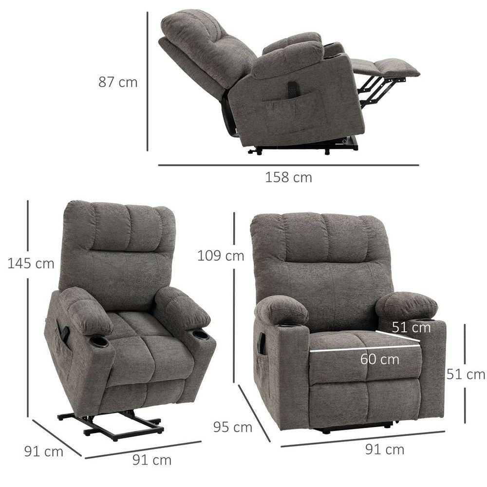 HOMCOM Electric Recliner Chair: Heavy Duty Lift Chair for Ultimate Comfort