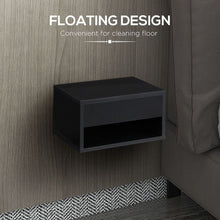 Load image into Gallery viewer, Elegant HOMCOM Wall-Mounted Floating Nightstand Set with Drawer - Black Duo
