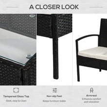 Load image into Gallery viewer, Elegant 4-Seater Rattan Garden Sofa Set with Cushions &amp; Glass Table
