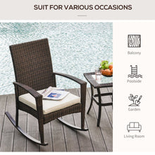 Load image into Gallery viewer, Chic Rattan Rocking Chair with Cushions - Comfort Meets Style in Brown/Beige
