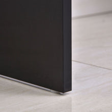 Load image into Gallery viewer, Unique Black Computer Desk with Sliding Keyboard Tray &amp; Storage Solutions
