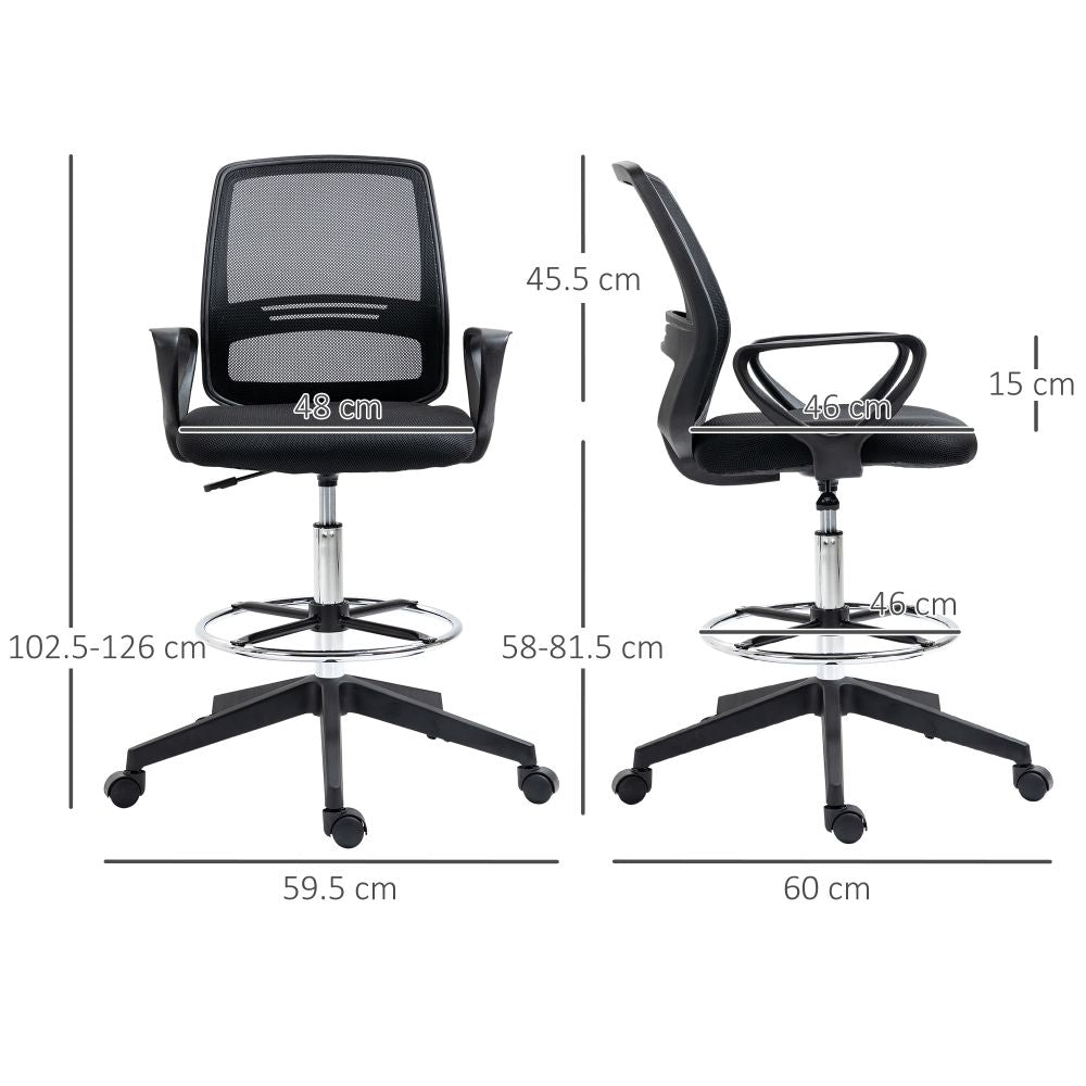 Ergonomic Tall Drafting Chair with Adjustable Height & Footrest for Comfort