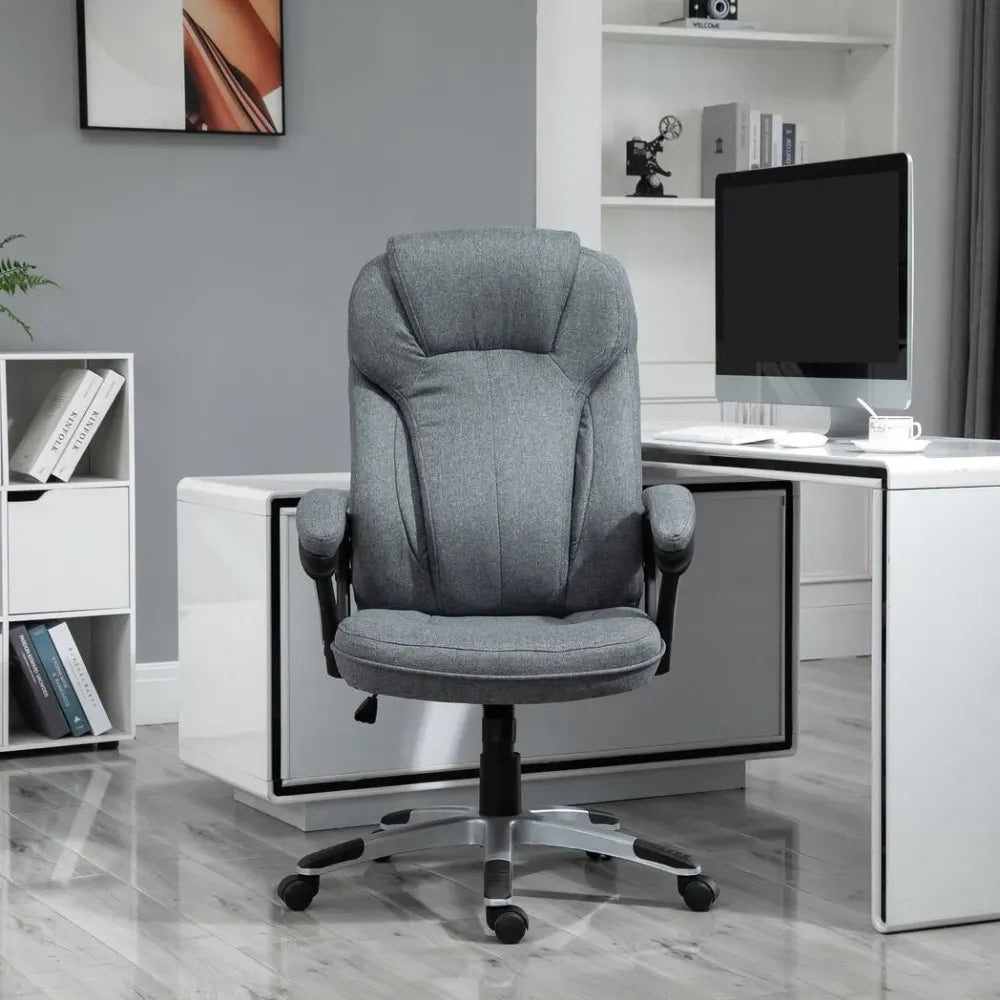Ergonomic Grey High Back Office Chair - Adjustable & Comfort-Enhanced Design