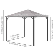 Load image into Gallery viewer, Stylish 3x4m Aluminium Gazebo with Hardtop Roof &amp; Mesh Curtains - Grey

