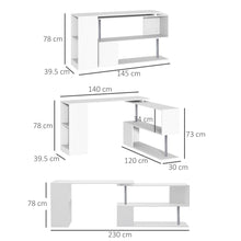 Load image into Gallery viewer, Revolutionary 360° Rotating L-Shaped Corner Desk - Sleek White Design
