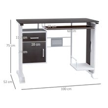 Load image into Gallery viewer, Stylish Compact Wooden Computer Desk with Keyboard Tray &amp; Storage Drawers
