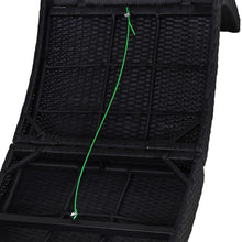 Load image into Gallery viewer, Ergonomic Rattan Sun Lounger with Cushion - Foldable Garden Recliner Chair
