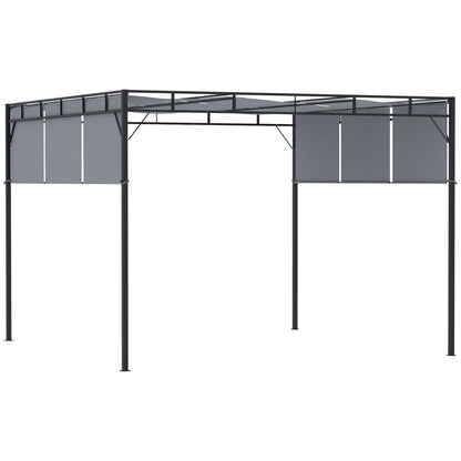 Outsunny 3x3m Steel Pergola with Retractable Canopy - Outdoor Bliss Awaits!