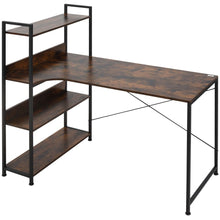 Load image into Gallery viewer, Retro Industrial Computer Desk with 4-Tier Storage – Stylish &amp; Functional
