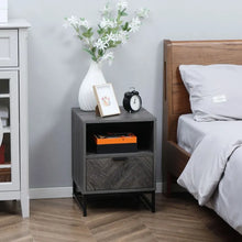 Load image into Gallery viewer, Industrial Chic Nightstand with Drawer &amp; Shelf - Versatile Table for Any Space
