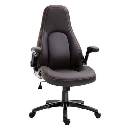 Stylish PU Leather High Back Swivel Office Chair with Adjustable Height