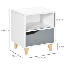 Load image into Gallery viewer, Elegant Nightstand with Drawer &amp; Shelf - Modern Design for Every Room
