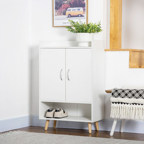 Sleek Modern Shoe Cabinet with Doors - Stylish Storage for Every Entryway!