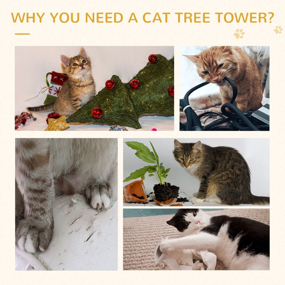 Ultimate Cat Tree Tower: Climbing & Scratching Paradise for Happy Kittens!