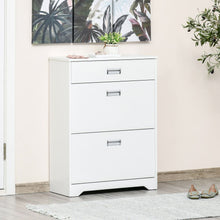 Load image into Gallery viewer, Elegant Tipping Shoe Cabinet: Stylish Entry Organizer for 16 Pairs
