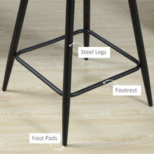 Load image into Gallery viewer, Elegant Velvet Bar Stools Set of 2 - Comfortable Height Chairs in Blue
