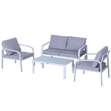 Load image into Gallery viewer, Outsunny 4-Piece Outdoor Rattan Dining Set - Elegant Comfort for Gatherings
