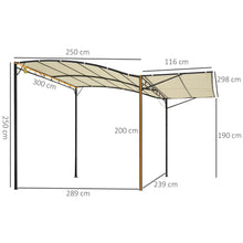 Load image into Gallery viewer, Versatile Outsunny Wall-Mounted Garden Gazebo Awning - Durable &amp; Adjustable Canopy
