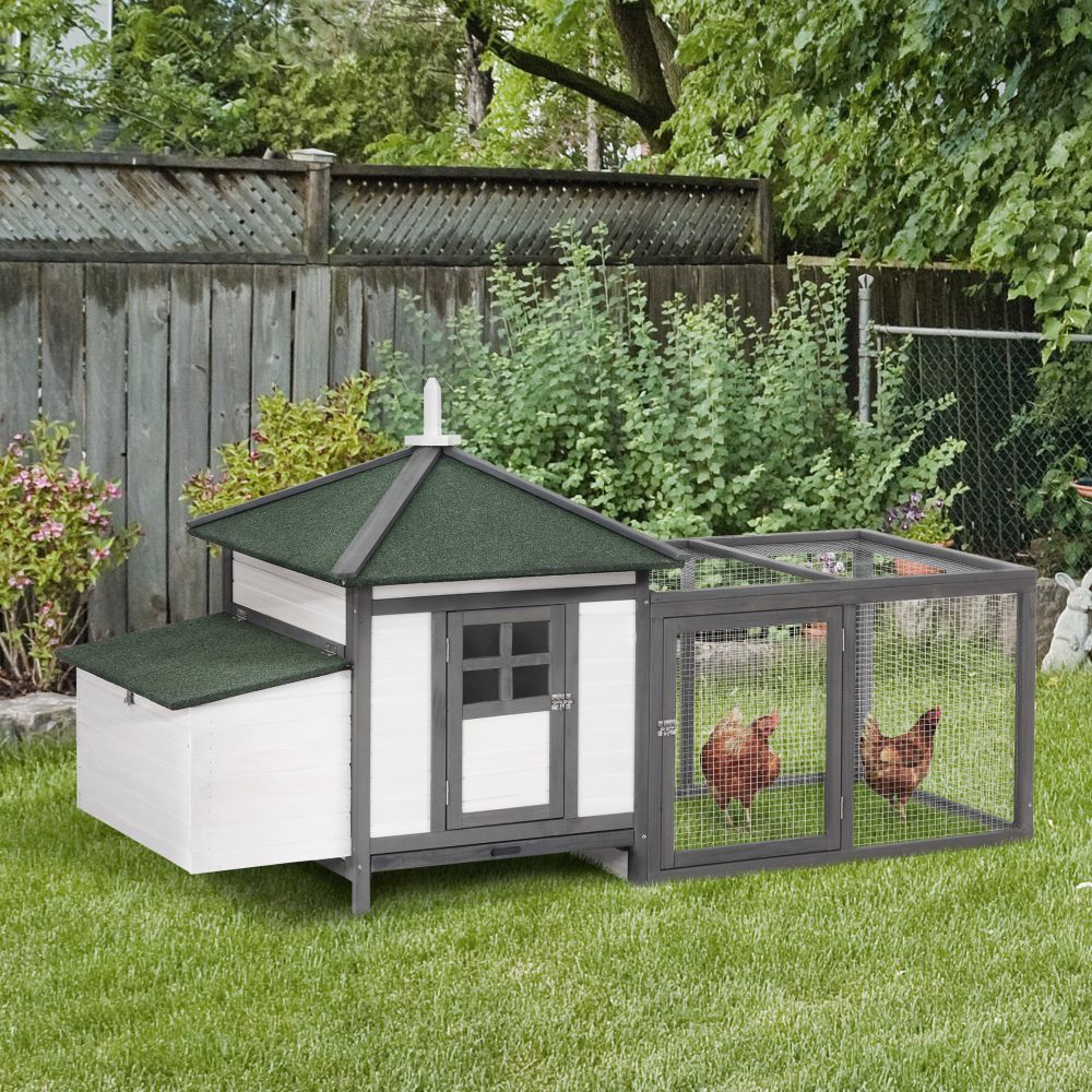 Deluxe Wooden Chicken Coop with Nesting Box & Outdoor Run - Secure & Stylish