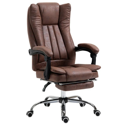 Vinsetto Luxury High Back Executive Office Swivel Chair with Footrest - Brown