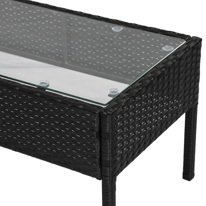 Elegant 4-Seater Rattan Garden Sofa Set with Cushions & Glass Table