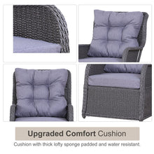 Load image into Gallery viewer, Modern 3-Piece Cushioned Rattan Lounger Set for Stylish Outdoor Relaxation

