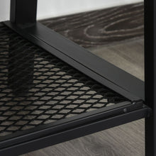 Load image into Gallery viewer, Industrial Chic 3-Tier Rubber Wood TV Media Unit - Black &amp; Brown Elegance
