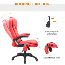 Load image into Gallery viewer, HOMCOM Reclining Heated Massage Office Chair – Comfort Meets Style in Red

