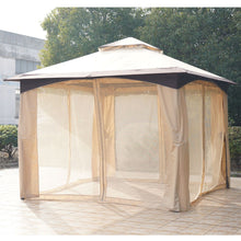 Load image into Gallery viewer, Elegant 10&#39; x 10&#39; Outdoor Gazebo with 2-Tier Roof &amp; Mesh Sidewalls
