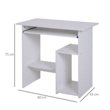 Load image into Gallery viewer, Modern Compact Computer Desk with Slide-Out Keyboard Tray – White Finish
