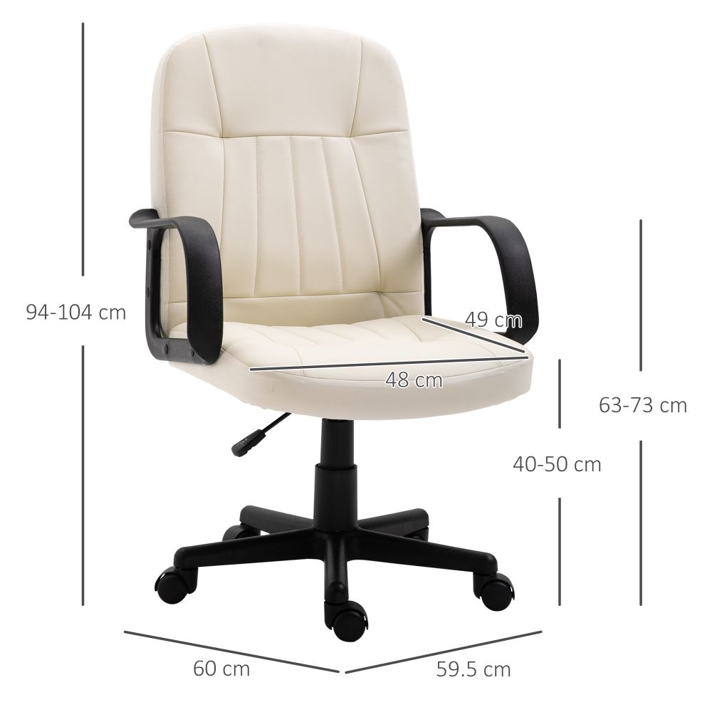 Ergonomic PU Leather Office Chair with Adjustable Height & 360° Swivel Base