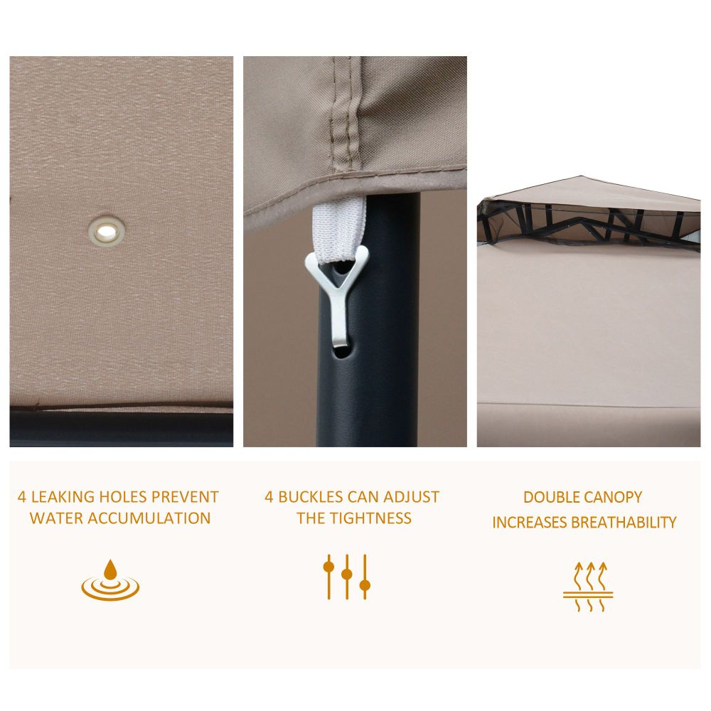 Outsunny 2-Tier Outdoor Gazebo with Netting – Elegant UV Protection & Durability