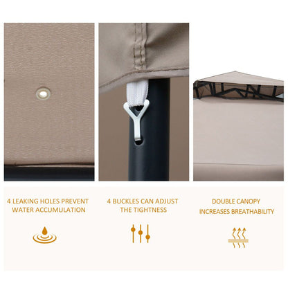 Outsunny 2-Tier Outdoor Gazebo with Netting – Elegant UV Protection & Durability