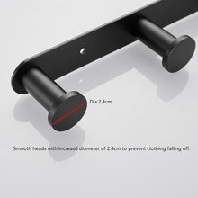 Load image into Gallery viewer, Bathroom Accessories Towel Hook Matte Black Stainless Steel Towel Robe Coat Rack Rows of Three Hooks for Home Storage Organization,Hallway,Foyer,Wall Mounted KJQ010-3HEI
