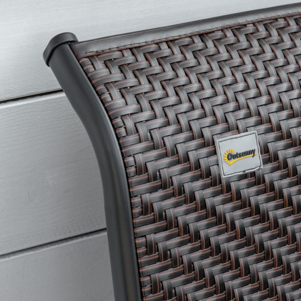 Set of 2 Adjustable Outdoor Rattan Chairs - Durable & Stylish for Patio Dining