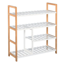 Load image into Gallery viewer, Elegant 4-Tier Wooden Shoe Rack - Stylish Storage for 11 Pairs &amp; Boots
