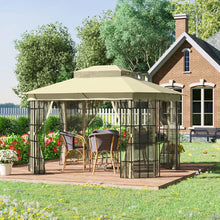 Load image into Gallery viewer, Elegant 3.7x3m Patio Gazebo with Mosquito Net &amp; Sturdy Metal Frame - Beige Bliss
