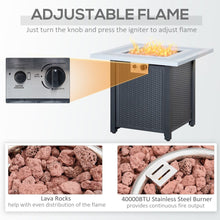 Load image into Gallery viewer, Elegant Rattan Square Propane Fire Pit Table – Smokeless Comfort &amp; Style!

