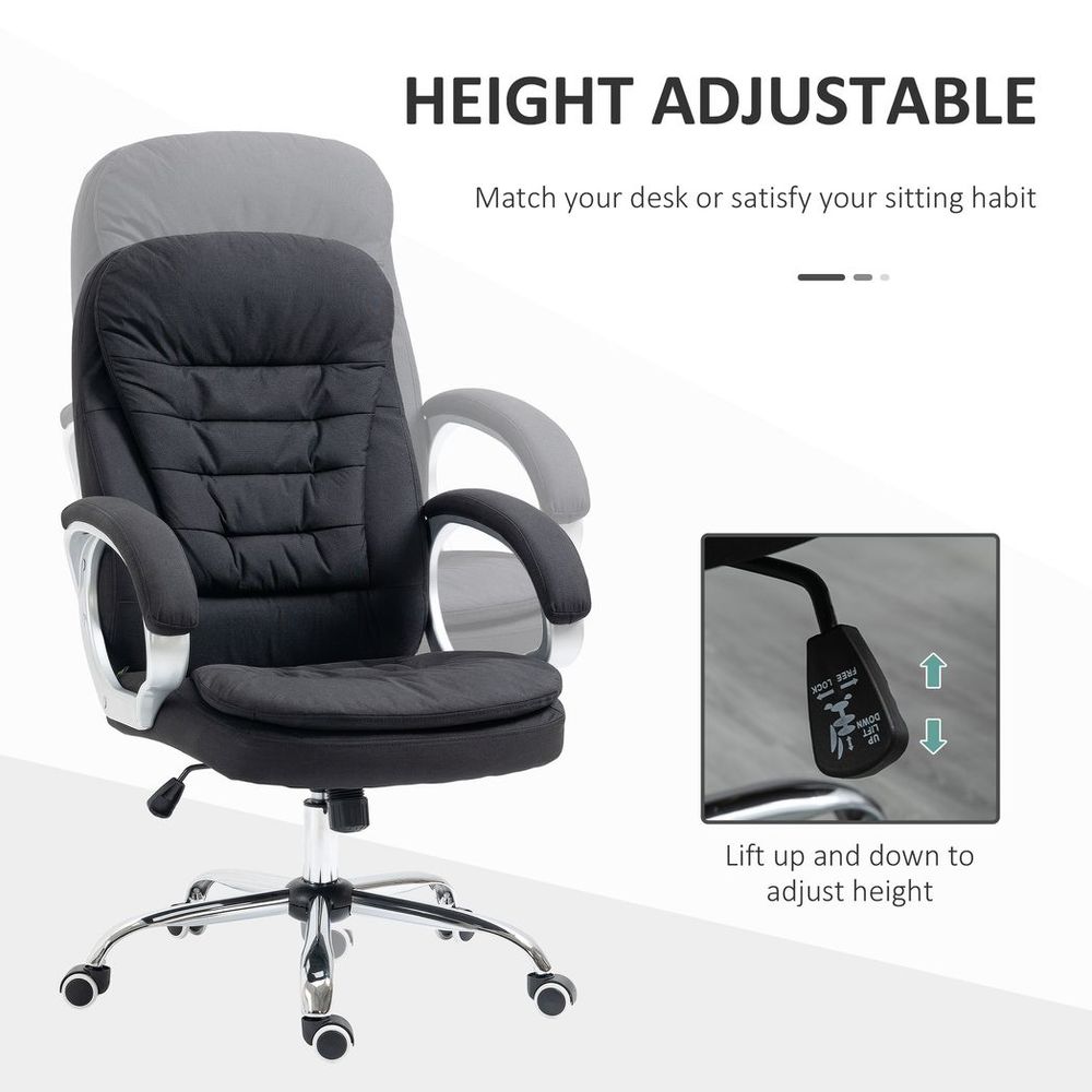 Executive Office Chair with 360� Swivel Wheels Armrests Adjustable Height Black