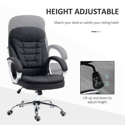 Executive Office Chair with 360� Swivel Wheels Armrests Adjustable Height Black