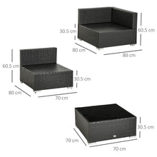 Load image into Gallery viewer, Elegant 6-Seater Outdoor Rattan Sofa Set with Cushions &amp; Glass Coffee Table
