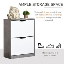 Load image into Gallery viewer, Stylish Two-Drawer Shoe Cabinet with Adjustable Shelves - Perfect Home Organizer
