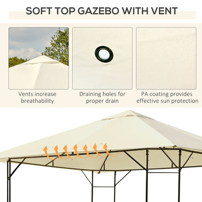 Chic 3m x 3m Outdoor Gazebo - Elegant Cream-White Canopy for Any Event