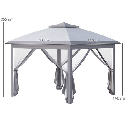 Outsunny Adjustable Pop-Up Gazebo Canopy Tent with Carry Bag – Grey