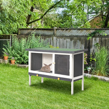 Load image into Gallery viewer, Spacious Wooden Rabbit Hutch with Openable Roof &amp; Easy Cleaning Tray
