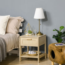 Load image into Gallery viewer, Chic Rattan-Drawer Nightstand – Modern Storage for Bedroom &amp; Living Room
