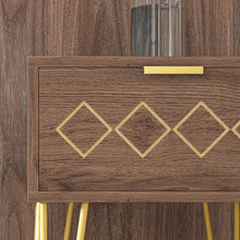 Load image into Gallery viewer, Glam Chic HOMCOM Bedside Table: Gold Legs &amp; Modern Drawer for Stylish Storage
