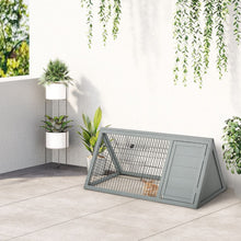 Load image into Gallery viewer, Cozy Triangle Rabbit Hutch with Outdoor Space - Ideal for Bunnies &amp; Guinea Pigs
